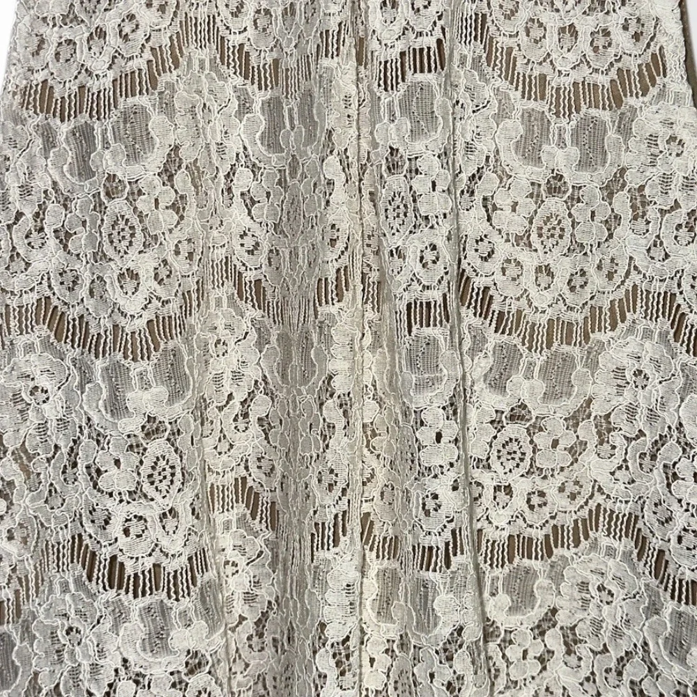 Love Fire M Ivory Floral Lace Top High Neck Romantic Boho Cottagecore Sleeveless